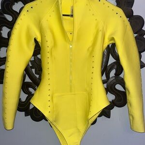 GIGI C Lemon Zip Bodysuit large